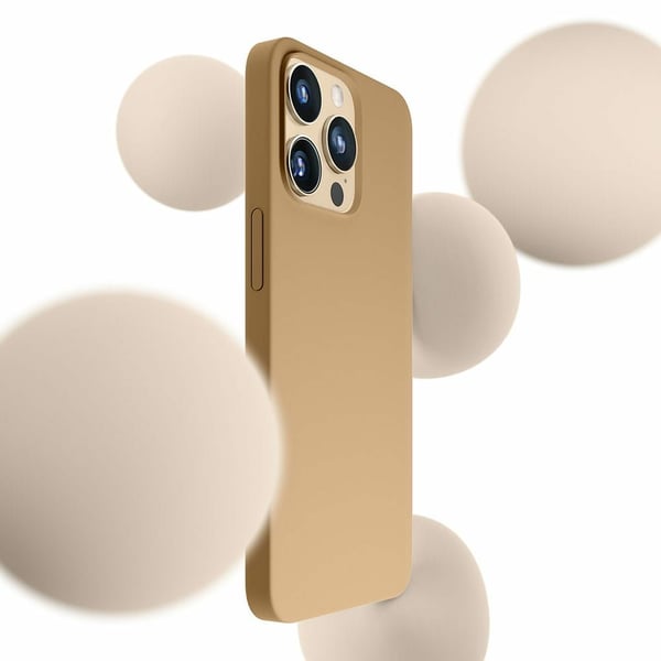 3MK Kotelo Kova silikoni MagCase tumman kullanvärinen iPhone 15 Pro:lle
