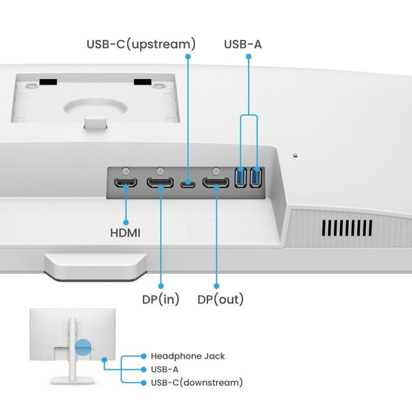 BenQ GW2790QT Ergo Eye-care - LED-skjerm - 27" - 2560 x 1440 - IPS - 350 cd/m² - 1000:1 - 5 ms - HDMI, DisplayPort - høyttalere - hvit