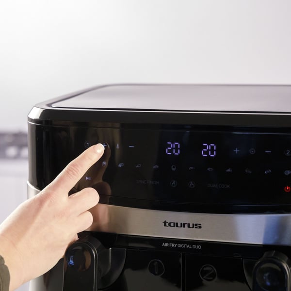 Taurus Air Fry Digital Duo, Varmluftsfritös, 9 l, 50 ° C, 200 ° C, 60 min, Dubbel