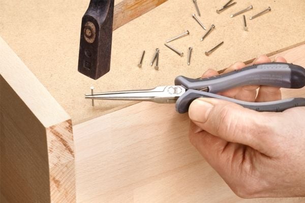 kwb 389210, Pyöreäkärkiset pihdit, Kromivanadiini-teräs, Musta, Harmaa, 150 mm