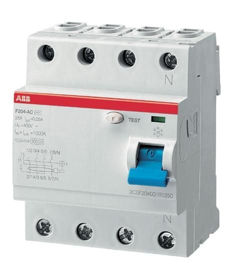 ABB F204A-63/0,03 vikavirtasuojakytkin 63 A 30 mA tyyppi A 4-napainen