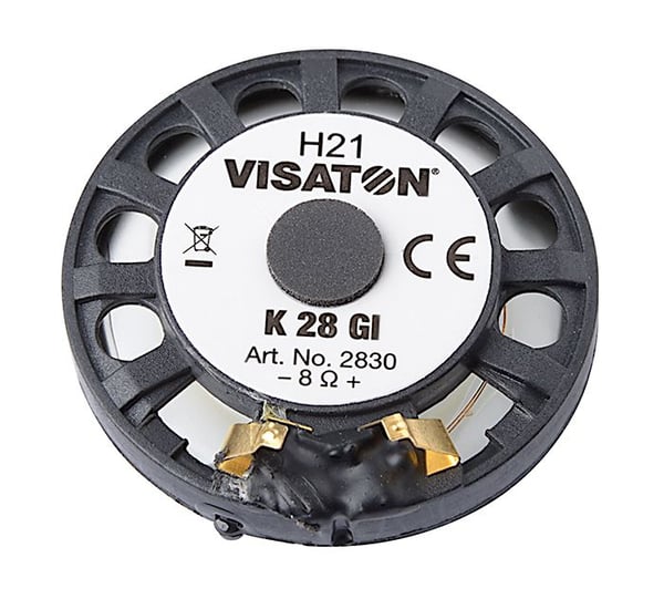 Visaton K 28 GI, 0,5 W, Pyöreä, 1 W, 8 O, 500 - 7000 Hz, 730 Hz