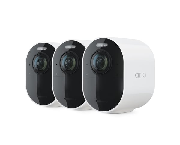 Arlo Ultra 3 4K -ulkovalvontakamera, 3-pack, IP-turvakamera, Ulkona, Langallinen & langaton, 7,5 m, Amazon Alexa & Google Assistant, Tanska, Saksa,...