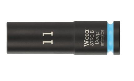 Wera 05005552001, Slaghylsa, Svart, Blå, 1 huvuden, 3/8", Metrisk, 11 mm