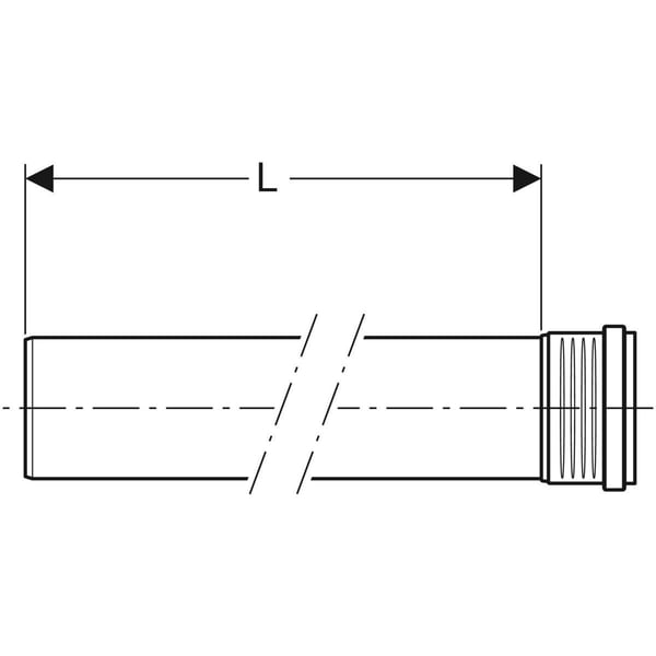 Rör 110 x 500 mm med 1 muff Silent PP Geberit