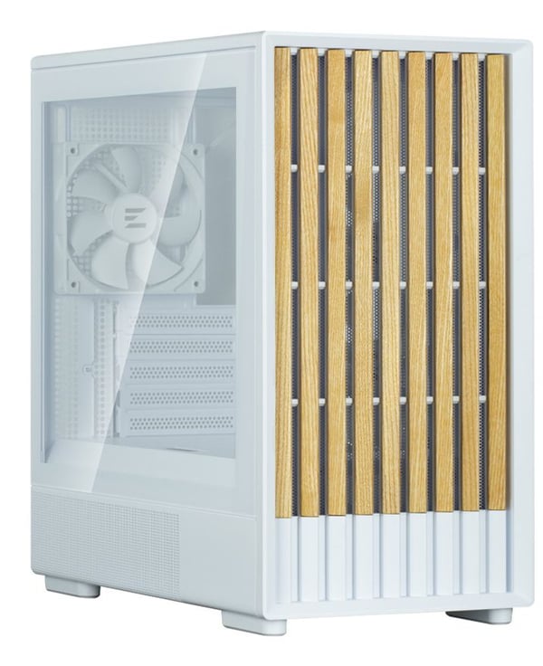 Zalman P10 NAMU PC-kotelo, micro-ATX Mini Tower, valkoinen, karkaistu lasikylki