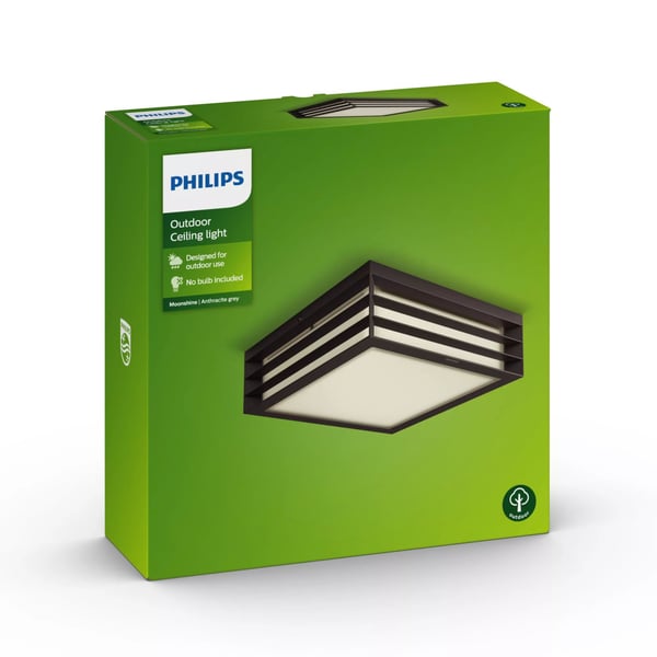 Philips Moonshine 1735093Pn utomhusplafond 2x14W E27 antracit