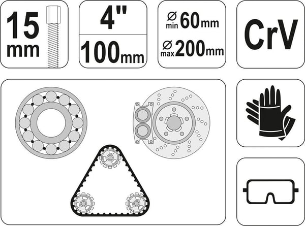 YATO avskjærer for lagre 3-R/100 mm 2512