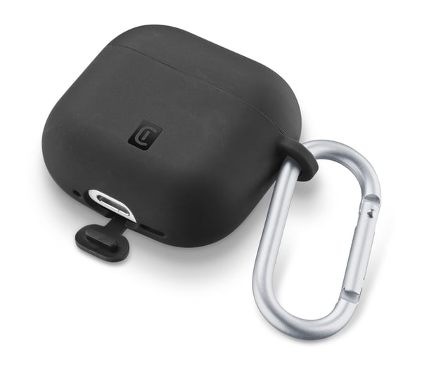 Cellularline Bounce Case, Kotelo, musta, Apple, AirPods Pro 3, Silikoni, Kolahduksenkestävä, Likaa hylkivä, Naarmuuntumisenkestävä