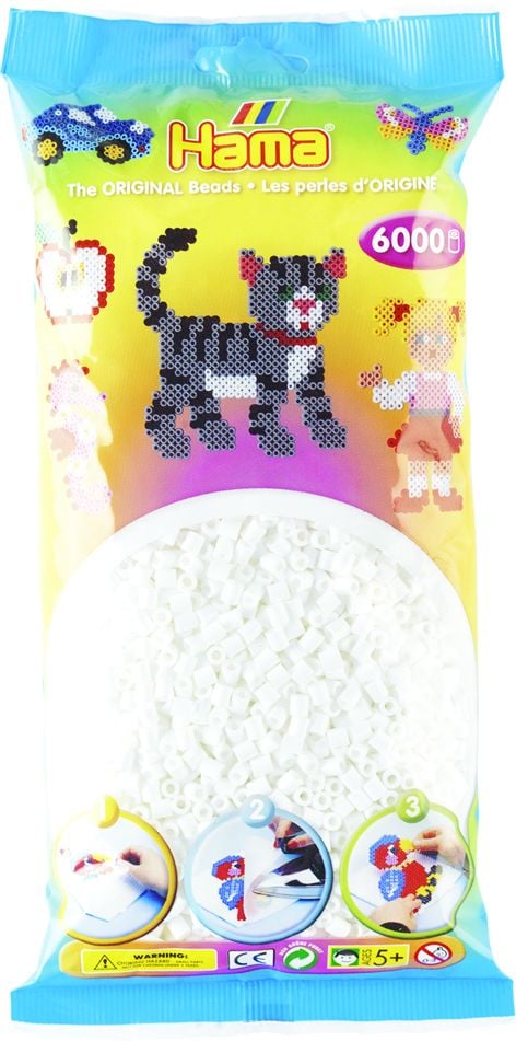 Hama midi perler 6000 stk. hvite