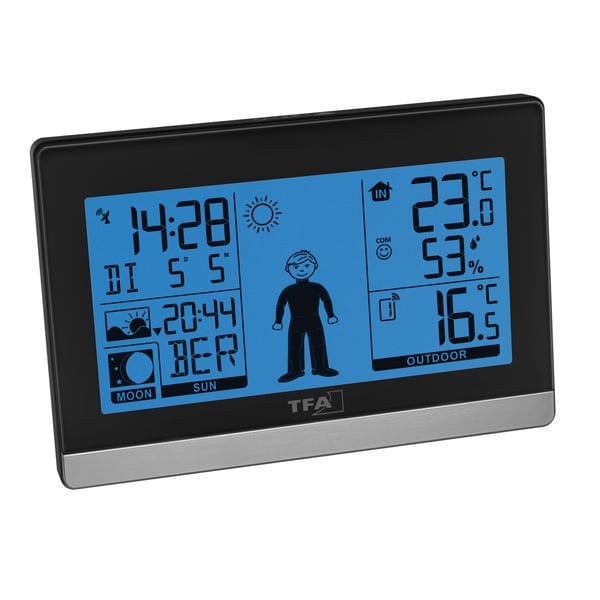 TFA-Dostmann Weather Boy, Sort, Inne hygrometer, Inne Termometer, Utendørs Barometer, Plast, 20 - 95%, -9,9 - 50 °C, 14,2 - 122 °F