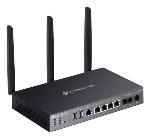TP-Link Omada DR3650V(EU), Wi-Fi 6 (802.11ax), Dual-band (2.4 GHz / 5 GHz), Ethernet LAN, ADSL, Black, Tabletop router