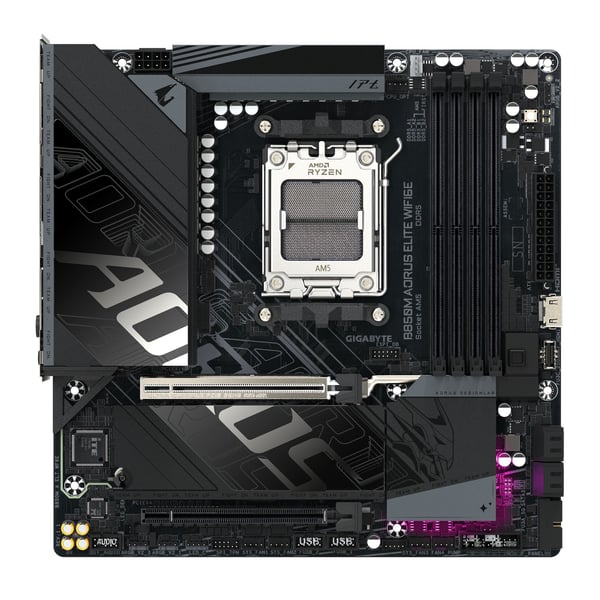 AORUS B850M ELITE WIFI6E - Hovedkort - micro ATX - Socket AM5 - AMD B850 Chipset - USB-C 3.2 Gen 2x2, USB-C 3.2 Gen2, USB 3.2 Gen 1, USB 3.2 Gen 2 ...