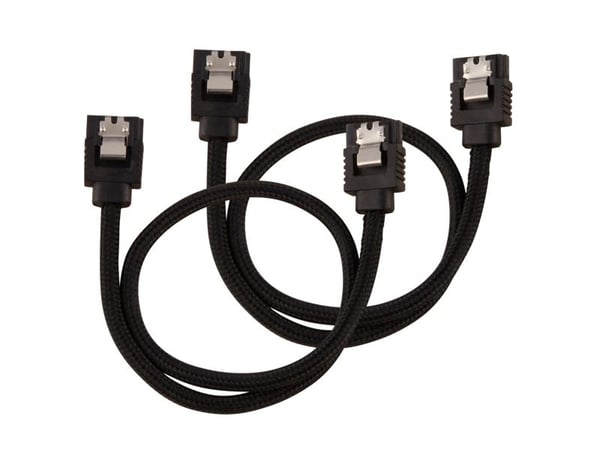 CORSAIR - SATA-kabel - Serial ATA 150/300/600 - SATA (hann) til SATA (hann) - 30 cm - svart