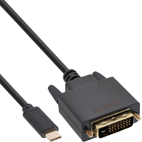 InLine 64131, 1 m, USB Type-C, DVI-D, Hankjønn, Hankjønn, Gull