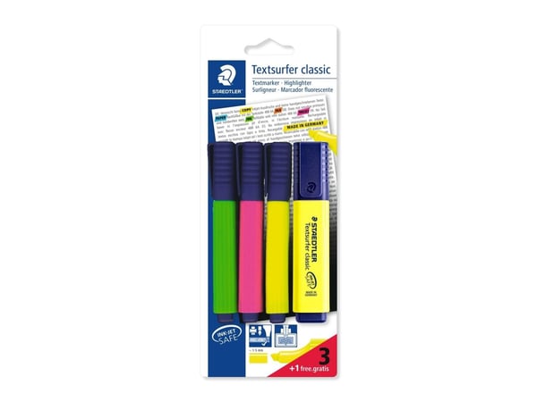 Staedtler 364 A BK4D, 4 kpl, Monivärinen, Sekalainen, Monivärinen, 5 mm, Kupla
