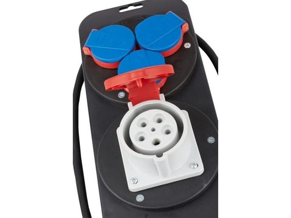 Brennenstuhl 1151600010, Grunnleggende, Plastikk, Svart, Blå, Rød, 4 AC-utganger, 2 m, 400 V