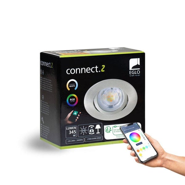 EGLO CONNECT-Z SALICETO-Z innfelt spotlight i børstet stål