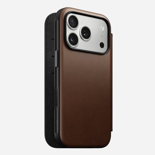Nomad Magn. Leather Back MagSafe iPhone 17 Pro Max Rustic Brown