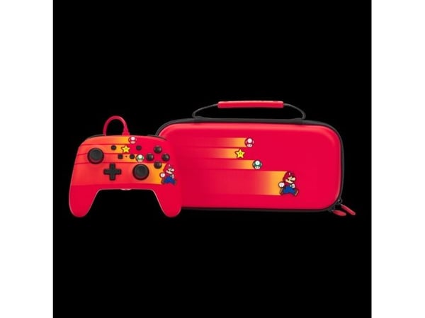 PowerA 1526546-01, Suojus, Nintendo, Punainen, Huopa, Kumi, Nintendo Switch, Nintendo Switch Lite, Nintendo Switch OLED, Naarmuuntumisenkestävä