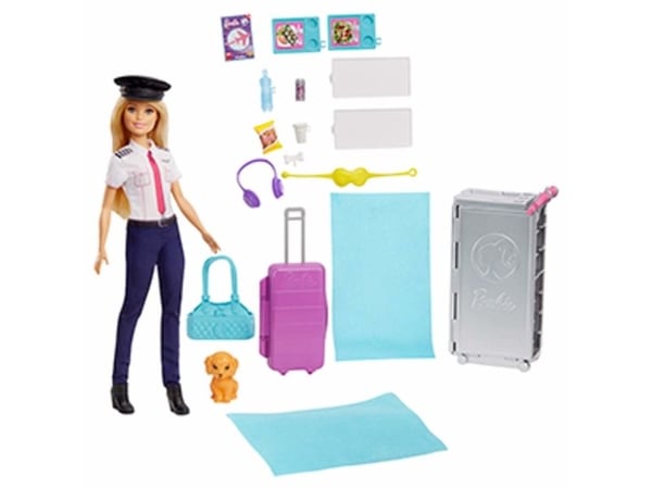 Barbie Dreamplane GJB33 flylekesett med pilotdukke