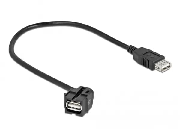 Delock - Modulinnlegg (kopling) - 250° angled - 30 cm - USB Type A - svart