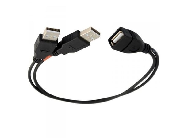 ALLNET 133298, 2 x USB A, USB A, USB 2.0, Hane/Hona, Svart