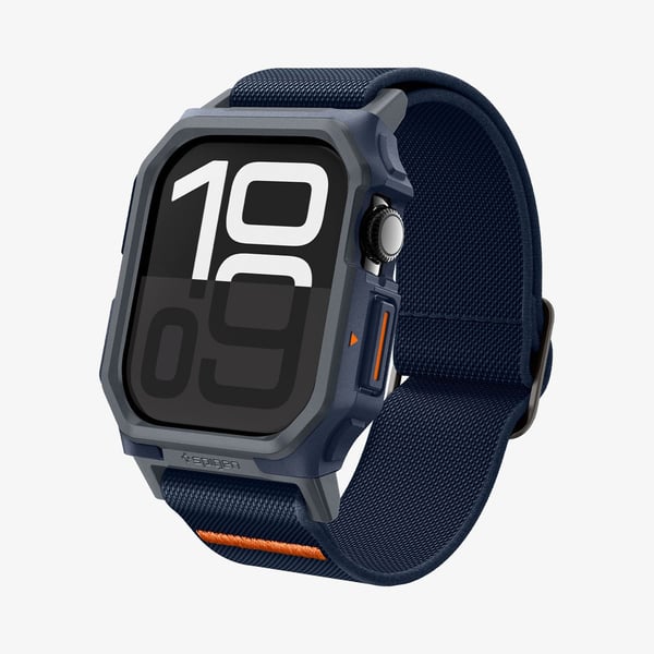 Spigen Lite Fit Pro, Kotelo + hihna, Älykello, Laivasto, Apple, Apple Watch 10 (46mm), Polyesteri, Termoplastinen polyuretaani (TPU)