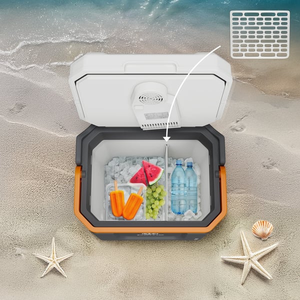Peme ice-on Trip 33L reisekjøleskap med Adventure Orange Bluetooth-høyttaler