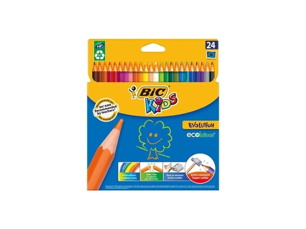 BIC KiDS Evolution - Fargeblyant - assorterte farger - 3.2 mm (en pakke 24)