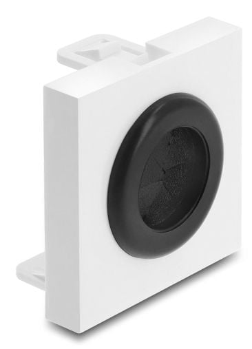 Delock - Easy 45 - snäppbar modul - kabelgenomföring, rund, diameter 21 mm - 1 modul - vit, svart