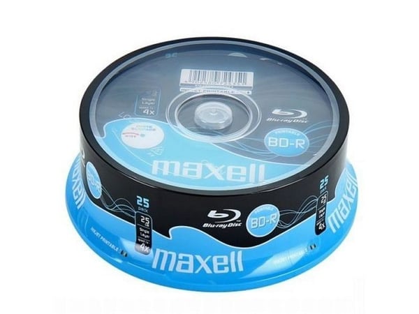 Maxell 25 x BD-R 4x, 25 GB, BD-R, Spindel, 25 styck