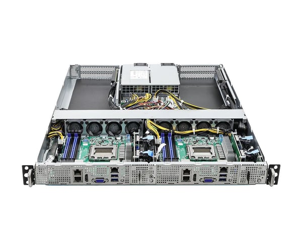 ASRock Rack 1U2N2G-AM5/2T - 2 noder - maskingruppe - rackmonterbar 1U - 1-veis - ingen CPU - RAM 0 GB - uten HDD - AST2600 - Gigabit Ethernet, 2.5 ...
