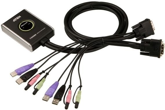 ATEN CS682 - KVM / lyd / USB-svitsj - 2 x KVM/lyd/USB - 1 lokalbruker - stasjonær