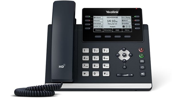 Yealink SIP-T43U - VoIP-telefon med anrops-ID - treveis anropskapasitet - SIP, SIP v2 - 12 linjer - klassisk grå