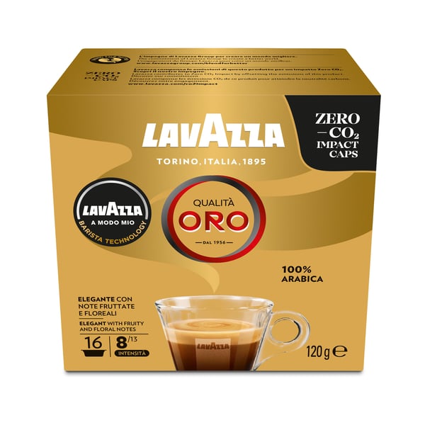 Lavazza Qualità Oro, Kahvikapseli, Espresso, Keskipaahto, A Modo Mio, 16 kuppia, 24 kuukautta