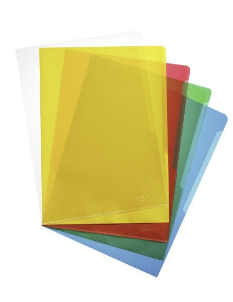 Plastomslag klare standard A4 PP assorterte farger - 100 stk./pakning
