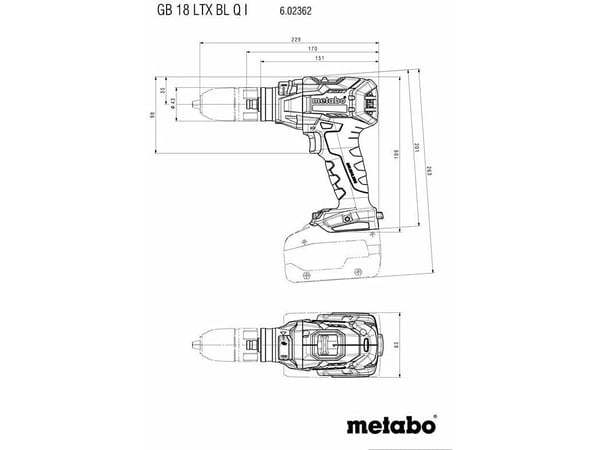 Metabo GB 18 LTX BL Q I - Drill/driver - trådløs - 2 hastigheter - 130 N·m - uten batteri - 18 V - SOLO