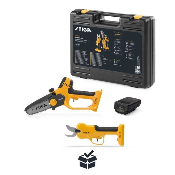 STIGA SP 100 Combo KIT - håndsag + grensaks 20V - inkl. 2Ah batteri og lader