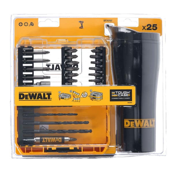 DeWALT DT70707-QZ Borr-/Bitssats - 25 delar + Termomugg