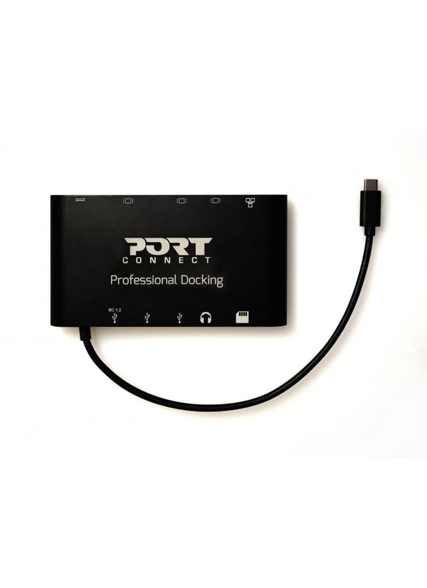 Port Designs 901906, USB 3.2 Gen 1 (3.1 Gen 1) Type-C, Musta, MMC, MicroSD (TransFlash), SD, HDMI, RJ-45, USB 3.2 Gen 1 (3.1 Gen 1) Type-A, USB 3.2...