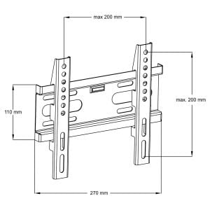 ART AR-44 - Konsol - för LCD-TV - metall - svart - skärmstorlek: 14"-42" - väggmonterbar