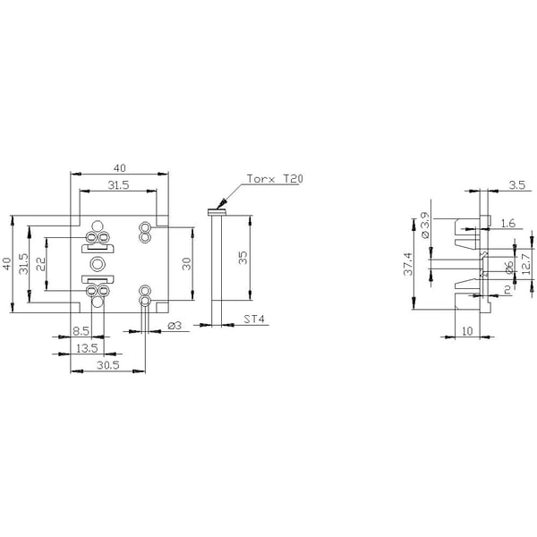 Siemens 3SX51001A 3SX5100-1A Asennuslevy 1 kpl