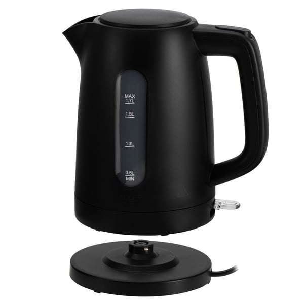 Adler AD 1379B, 1,7 l, 2200 W, Svart, Plast, Vannivåindikator, Trådløs