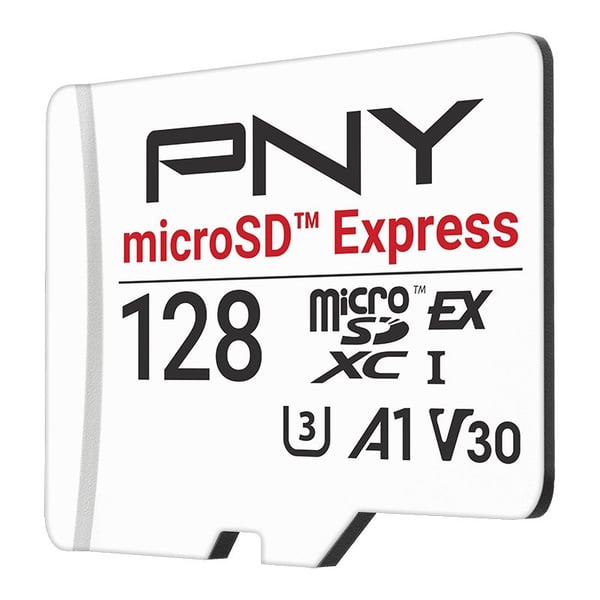 PNY - Flashminnekort - 128 GB - A1 / Video Class V30 / UHS-I U3 / Class10 - microSD PCI Express Gen 3x1 UHS-I