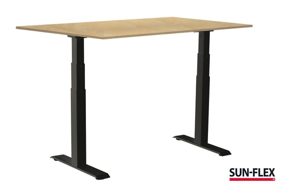 SUN-FLEX EASYDESK ADAPT VI, Traffic Black, bjerkelaminat 160×80