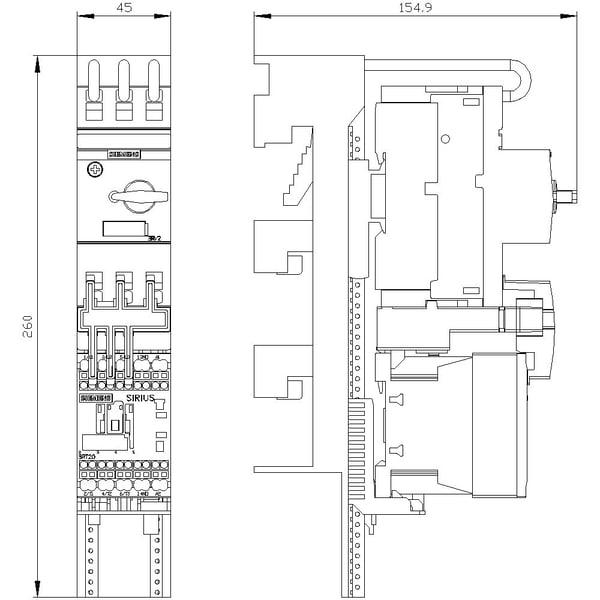 Siemens 3RA2110-1BH15-1AP0, 260 mm, 221 mm, 306 mm, 87 mm, 1,16 kg, 1 styck