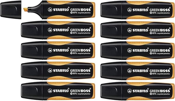 STABILO GREEN BOSS, 1 styck, Orange, Mejselspets, Svart, Orange, Plast, 2 mm