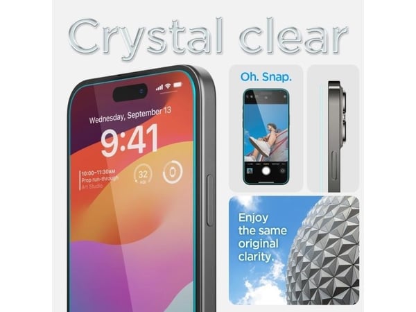 Spigen Glas.TR FC iPhone 15 6.1" "EZ FIT" herdet glass svart ramme AGL06908