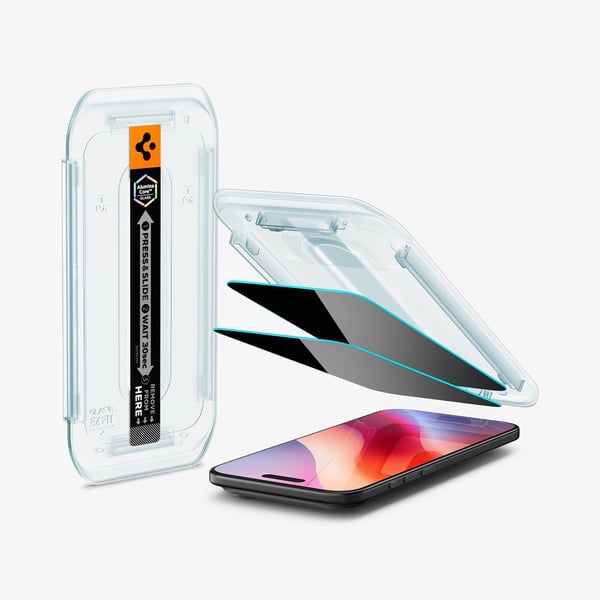 Spigen Glas.tR EZ Fit Privacy, Apple, iPhone Air, Dammresistent, Reptålig, Svart, 2 styck